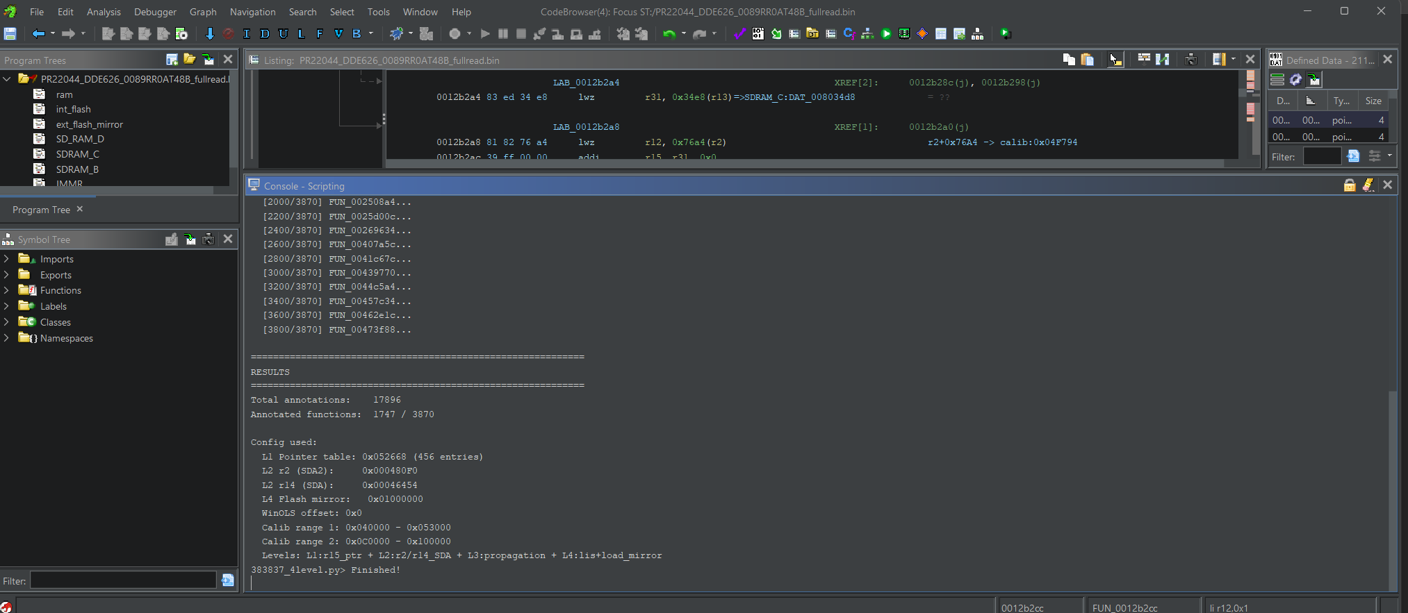 4 level script Ghidra
